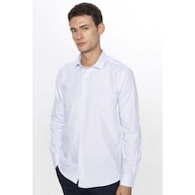 Tudors Erkek Modern Slim Fit Dar Kesim Uzun Kollu Pamuklu Çizgili 4 Mevsim İtalyan Yaka Gömlek-31713-çok Renkli Çok Renkli