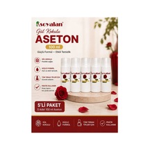 Gül Kokulu Aseton 100 Ml 5'li Hızlı Ve Etkili Oje Temizleyici