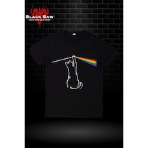 Noıssey Pink Floyd Kedi Baskılı Kodsiyahsaw Siyah