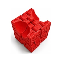 Ay Temalı Sonsuzluk Küpü Kırmızı 40x40mm