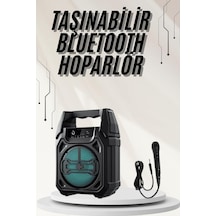 Bluetooth Hoparlör Led Işıklı Taşınabilir Kablosuz Speaker Uzun Pil Ömrü - Lisinya