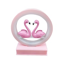 Pembe Müzikli Flamingo Küçük Gece Lambası Dekorasyonu Çok Renkli