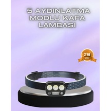 Cosmotex El Hareket Sensörlü Led Kafa Feneri 5 Mod Ayarlanabilir Kırmızı