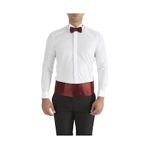 Efor Slim Fit Duble Manşet Ata Yaka Beyaz Damatlık Smokin Gömlek Gk 148 Beyaz