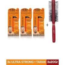 Fontenay Saç Şekillendirici Pudra Toz Wax Ultra Strong Turuncu 20gr X3 + 1018 Tarak'ı 4'lü Set