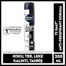Erkek Sprey Deodorant Black&white Invisible Original 200 Ml, 72 Saat Anti-perspirant Ter Koruması,ekonomik Boy