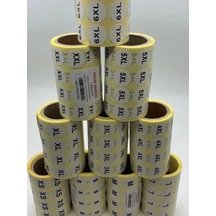 Beden Etiketi 20 Mm Yuvarlak Baskılı 6xl 1000 Li Sarım Diğer