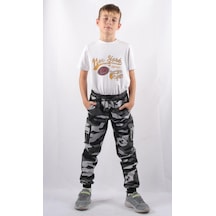 Alexandergardi C21-72100 Kargo Cepli Kamuflaj Erkek Çocuk Jogger Pantolon