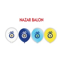 Vatan Balon Nazar Boncuğu Baskılı Beyaz 100 Lü Vt911 Çok Renkli