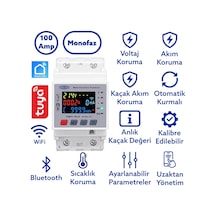 Tomzn Akıllı Kaçak Akım Rölesi 100a Ve Voltaj Akım Koruyucu Röle Gerilim Koruma Monofaz 10ma-99ma