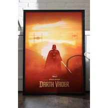 Darth Vader Siyah Ahşap Çerçeveli Poster, Film Duvar Tablosu