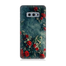 Samsung Galaxy S10e Uyumlu Kırmızı Güller Desenli Silikon Kılıf