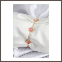 Bezos 316l Çelik Gold Renk Pembe Baby Boy Yonca Kadın Bileklik Nxrlvng