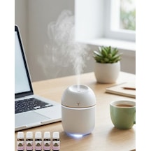 Mini Hava Nemlendirici Usb Bağlantılı Led Işıklı 5 Esans li Aromaterapi Difüzörü  - Lisinya