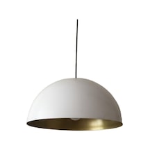 Mylights Retro Rustik Mat Beyaz Ici Gold Metal Sarkıt Avize