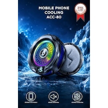 Premium Cihaz Fanı Oyun Ekipmanı Kablolu Cep Telefon Soğutucu Oyuncu Radyatör Acc80 Siyah