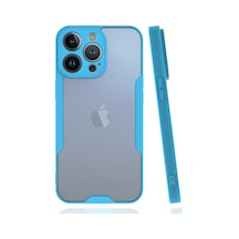 Apple iPhone Uyumlu, 14 Pro Max Kılıf Platin Silikon - Mavi
