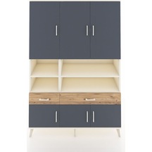 Hyperion Dolap 8 Raflı 2 Çekmeceli 6 Kapaklı 132x44x195 Aytaşı-antrasit/çam Antrasıt/atlas Çam