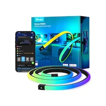 Oyun Masası İçin Govee Rgbıc Neon Led Şerit, 5m Oyun Led Şerit, Kesilebilir Led Şerit, Razer Chroma İle Uyumlu Neon Tabela, 11 Müzik, 64+ Sahne, Rgb App Kontrolü Siyah