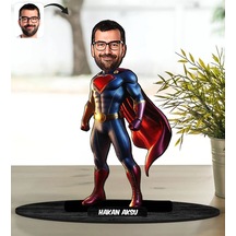 Bk Gift Kişiye Özel Süpermen Tasarımlı Karikatür Biblo-1, Arkadaşa Hediye, Sevgiliye Hediye, Ev Hediyesi