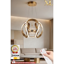 İthal Kasa Xl 3 Renk Kumandalı Led Avize Taç Toplu Gold Kasa Büyük Ledli Salon & Oturma Odası Avizesi Altın - 874904837 Altın - 874904837 Altın