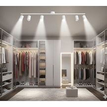 Gu10 Altılı 6 Lı Hareketli Başlık 150 Cm Beyaz Modern Led Tavan S Siyah