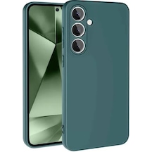 Newface Samsung Galaxy S24 Fe Kılıf Nano İçi Kadife Silikon - Koyu Yeşil