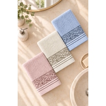 Botanical Garden Yaprak Desenli El Yüz Havlusu 50x90 Cm 3 Lü Set %100 Pamuk - Cotton Candy Çok Renkli