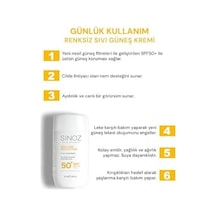 Sinozspf50+ Günlük Kullanım Sıvı Yüz Güneş Kremi 50ml - Yeni Nesil Güneş Filtreleri- Hibrit Formül-pa++++