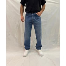 Erkek Baggy Bol Kesim Kot Pantolon Koyumavitaşlama
