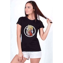Anime Dragon Ball Baskılı Siyah Kadın Tshirt (534292120)