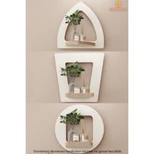Ahşap Dekoratif Duvar Rafı 2 Li / 3 Lü Set Mtsv - 641 Beyaz