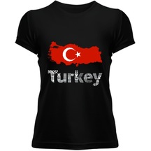 Türkiye,Türkiye Bayrağı,Türkiye Haritası. Kadın Tişört