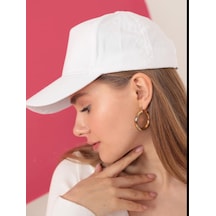 Beyaz Ayarlanabilir Düz Renk Şapka