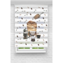 Perdeoutlet38 Enxboy Kahve Çekirdeği Dijital Baskılı Zebra Perde-cocuk Odası-stor Perde Renkli