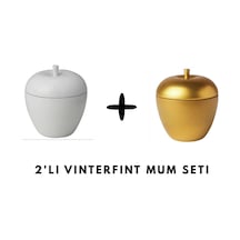 2'li Vıntertfınt Mum Seti Vınterfınt Metal Kutuda Kokulu Mum , Beyaz, 24 Saat, Vanilya Ve Vınterfınt Metal Kutuda Kokulu Mum , Altın Rengi, 24 Saat, Elma Ve Tarçın Beyaz Ve Altın Rengi - 924337569 Beyaz Ve Altın Rengi