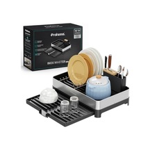 Inox Master Kd200 Kompakt Genişletilebilir Bulaşıklık 304 Paslanmaz Çelik Su Tahliyeli Tezgah Üstü Kurutmalık 50 x 22