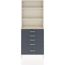 Arges Dolap 3 Raflı 5 Çekmeceli 88x30x221 Aytaşı-antrasit Aytaşı