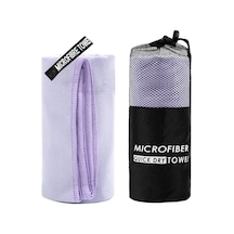 Konesam Mikrofiber Spor Havlu - Hızlı Kuruyan, İki Yönlü Kadife, Spor Ve Yürüyüş İçin Uygun, Mor, Silindirik Çantalı, 40x80 Cm Mor