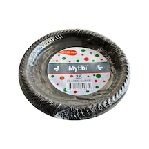 Roll-up Kullan At Renkli Siyah Parti Davet Plastik Tabak - 17 Cm. - 25 Adetlik Paket