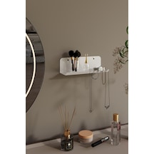 Anahtarlık Modern Metal Antre Ve Takı Düzenleyici Duvar Rafı Beyaz