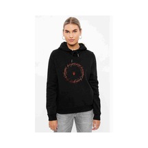 Lord Of The Rings Baskılı Siyah Kadın Kapşonlu Sweashirt (528726408)