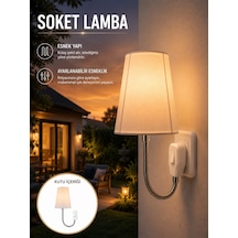 Ayarlanabilir Soket Lamba Gece Okuma Işığı Beyaz