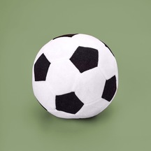 Soft Futbol Topu Figürlü Yastık - Siyah / Beyaz - 30x30 Cm