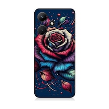 İnfinix Hot 30i Uyumlu Siyah Gülün Asaleti Desenli Silikon Kılıf Çok Renkli
