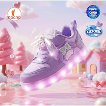 İncili-fiyonklu Lila-mor Işıklı Kız Çocuk Sneaker Spor Ayakkabı Mor - Lila
