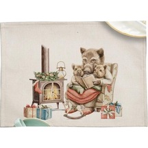 Noel Servis Altlığı Uygun Keten Mat Şenlikli Ev Dekorasyonu İçin Dayanıklı Şık Şeffaf Baskı Masası N Diğer