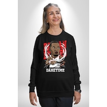 Basketbol Oyun Zamanı Unisex Siyah Sweatshirt Siyah