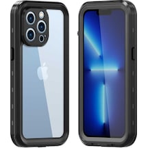 Apple Uyumlu iPhone 13 Pro Kılıf 1-1 Su Geçirmez Kılıf Siyah