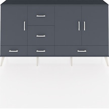 Arges Konsol 4 Raflı 5 Çekmeceli 3 Kapaklı 176x30x99 Antrasit-antrasit Antrasit - Antrasit